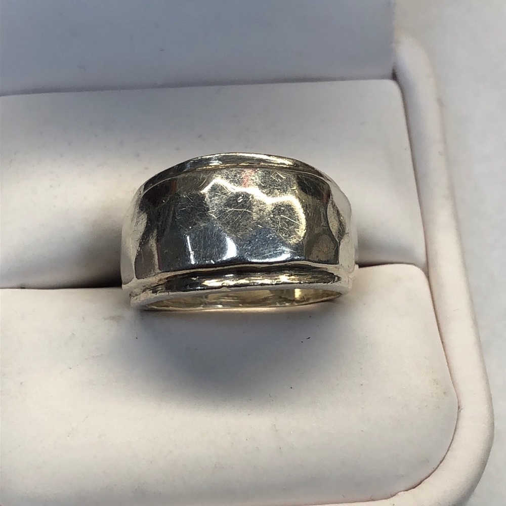 Silver Hammered Ring - image 1